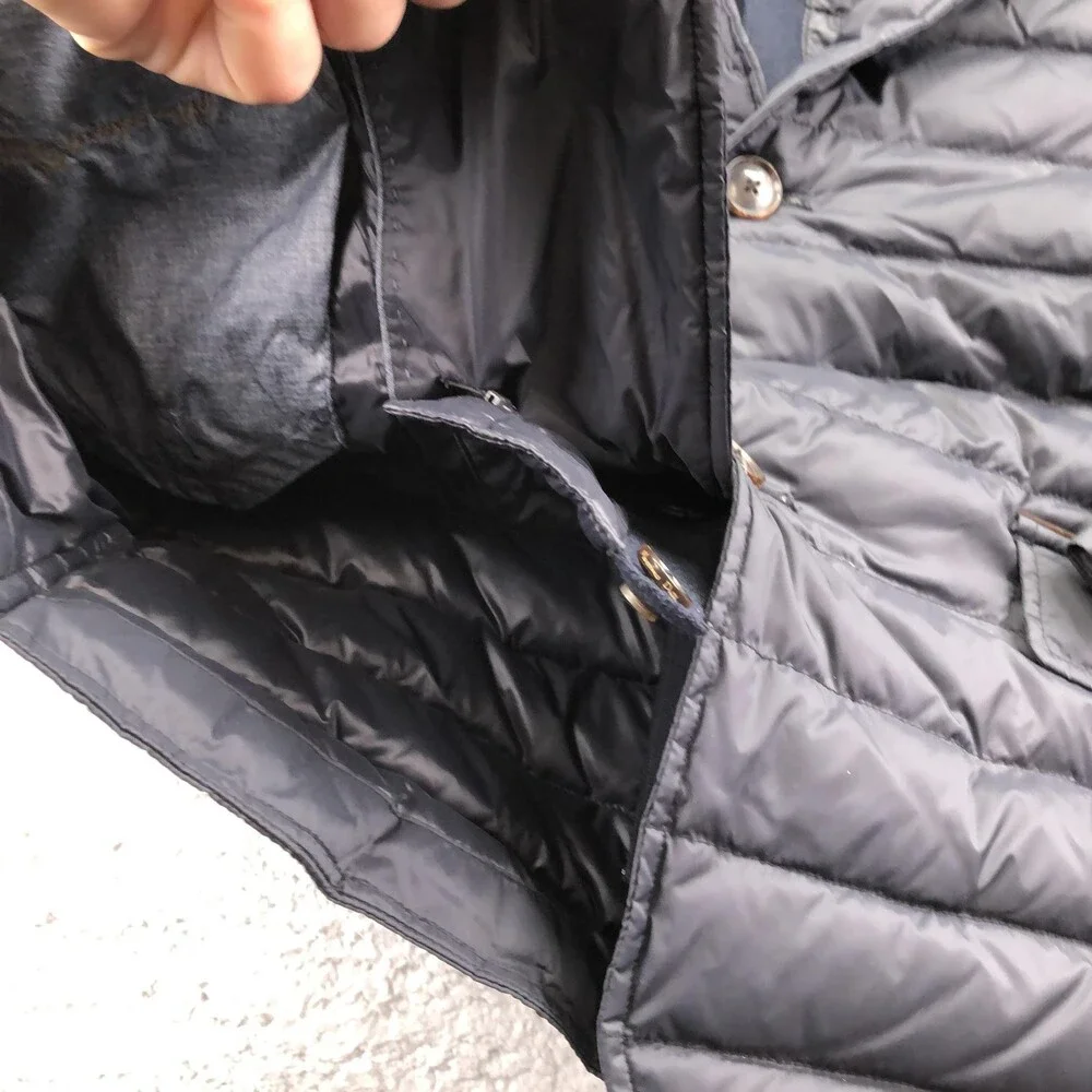 Massimo Dutti Blazer Mens Medium Blue Feather Down Puffer Sport Coat Jacket
